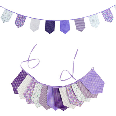 3,5 M többszínű szövet sármány 12 pajzszászló Esküvői party dekoráció Banner Otthon Babazuhany karneváli füzér