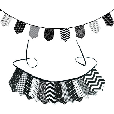 3,5 M többszínű szövet sármány 12 pajzszászló Esküvői party dekoráció Banner Otthon Babazuhany karneváli füzér