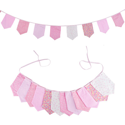 3,5 M többszínű szövet sármány 12 pajzszászló Esküvői party dekoráció Banner Otthon Babazuhany karneváli füzér