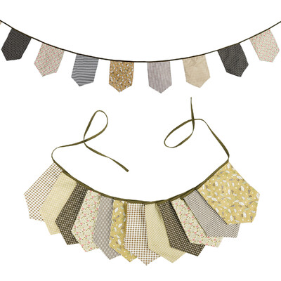 3,5 M többszínű szövet sármány 12 pajzszászló Esküvői party dekoráció Banner Otthon Babazuhany karneváli füzér