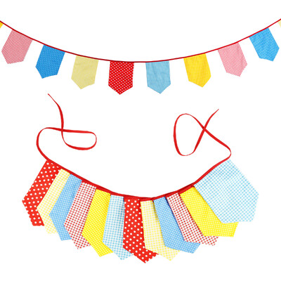 3,5 M többszínű szövet sármány 12 pajzszászló Esküvői party dekoráció Banner Otthon Babazuhany karneváli füzér