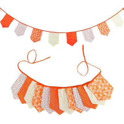 3,5 M többszínű szövet sármány 12 pajzszászló Esküvői party dekoráció Banner Otthon Babazuhany karneváli füzér