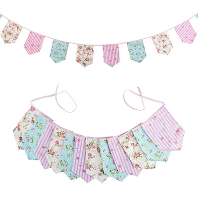 3,5 M többszínű szövet sármány 12 pajzszászló Esküvői party dekoráció Banner Otthon Babazuhany karneváli füzér