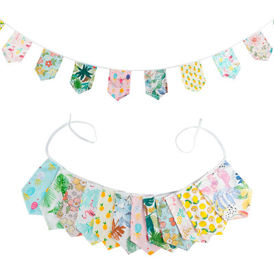 3,5 M többszínű szövet sármány 12 pajzszászló Esküvői party dekoráció Banner Otthon Babazuhany karneváli füzér