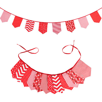 3,5 M többszínű szövet sármány 12 pajzszászló Esküvői party dekoráció Banner Otthon Babazuhany karneváli füzér