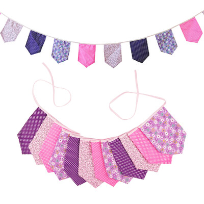 3,5 M többszínű szövet sármány 12 pajzszászló Esküvői party dekoráció Banner Otthon Babazuhany karneváli füzér