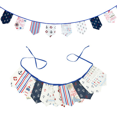 3,5 M többszínű szövet sármány 12 pajzszászló Esküvői party dekoráció Banner Otthon Babazuhany karneváli füzér