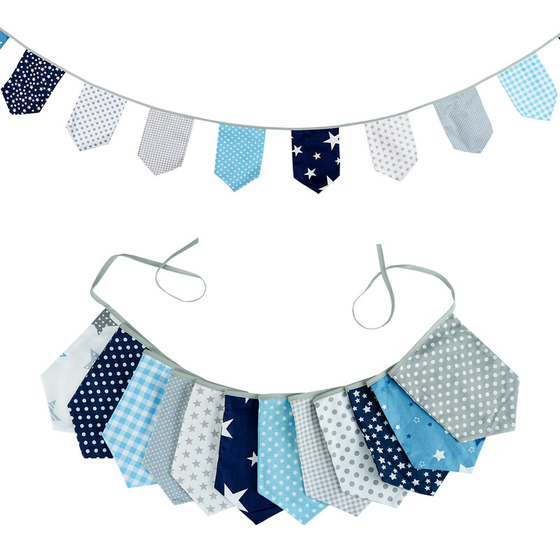 3,5 M többszínű szövet sármány 12 pajzszászló Esküvői party dekoráció Banner Otthon Babazuhany karneváli füzér