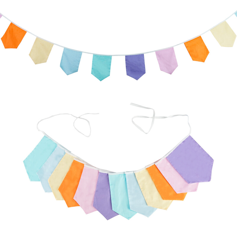 3,5 M többszínű szövet sármány 12 pajzszászló Esküvői party dekoráció Banner Otthon Babazuhany karneváli füzér