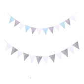 Pilka Mėlyna Balta Ruda Vėliavos Stygos Veltinis Reklamjuostė Girliandos Gimtadienio vimpelis Vestuvių vakarėlio dekoravimo reikmenys