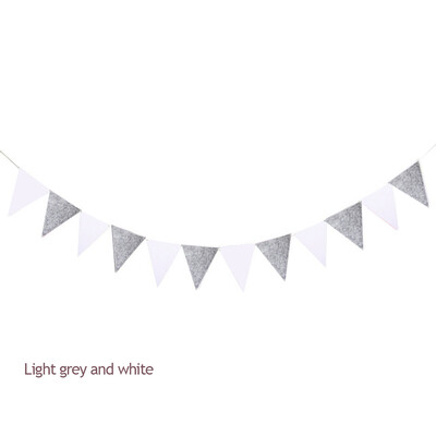 Pilka Mėlyna Balta Ruda Vėliavos Stygos Veltinis Reklamjuostė Girliandos Gimtadienio vimpelis Vestuvių vakarėlio dekoravimo reikmenys