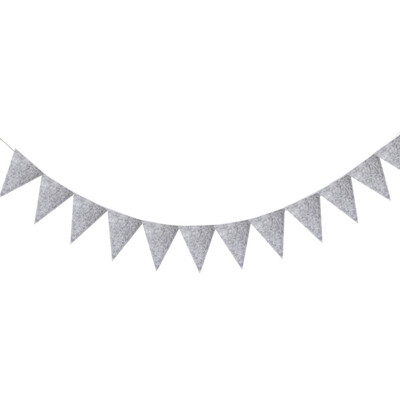 Pilka Mėlyna Balta Ruda Vėliavos Stygos Veltinis Reklamjuostė Girliandos Gimtadienio vimpelis Vestuvių vakarėlio dekoravimo reikmenys