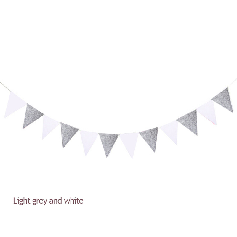 Pilka Mėlyna Balta Ruda Vėliavos Stygos Veltinis Reklamjuostė Girliandos Gimtadienio vimpelis Vestuvių vakarėlio dekoravimo reikmenys