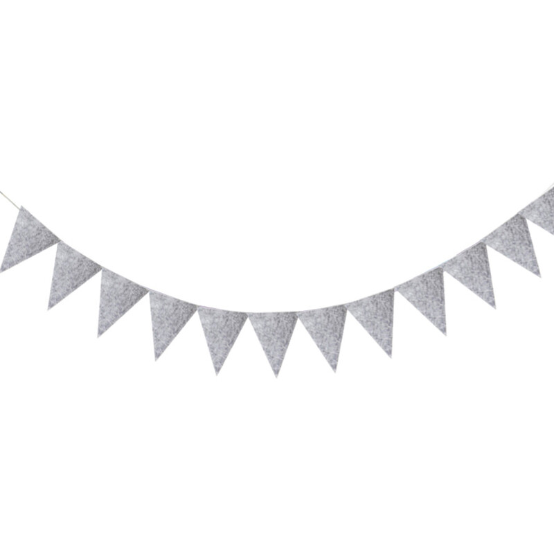 Pilka Mėlyna Balta Ruda Vėliavos Stygos Veltinis Reklamjuostė Girliandos Gimtadienio vimpelis Vestuvių vakarėlio dekoravimo reikmenys