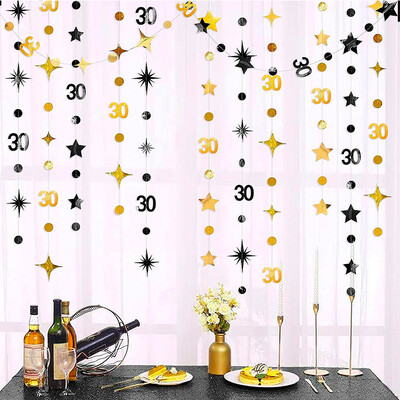 Decoratiuni pentru petrecerea de 30 de ani, auriu negru