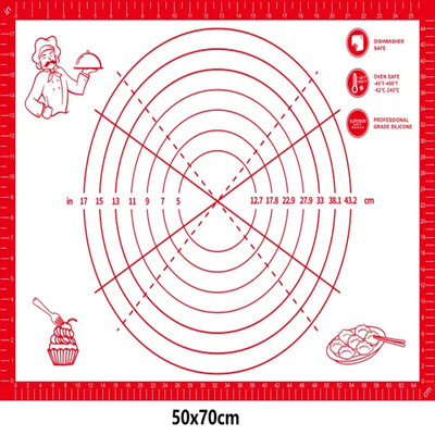 Üvegszálas szilikon sütőszőnyeg nagy dagasztólap, tapadásmentes felületű, gördülő tésztalap, mérleggel konyhai tésztalaphoz