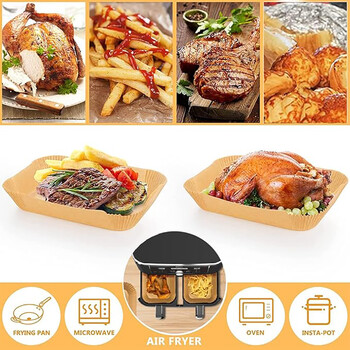 Air Fryer Paper Liners Rectangle Air Fryer Paper pergament for Ninja Dual Basket DZ201 DZ401 8Qt Αξεσουάρ Airfryer