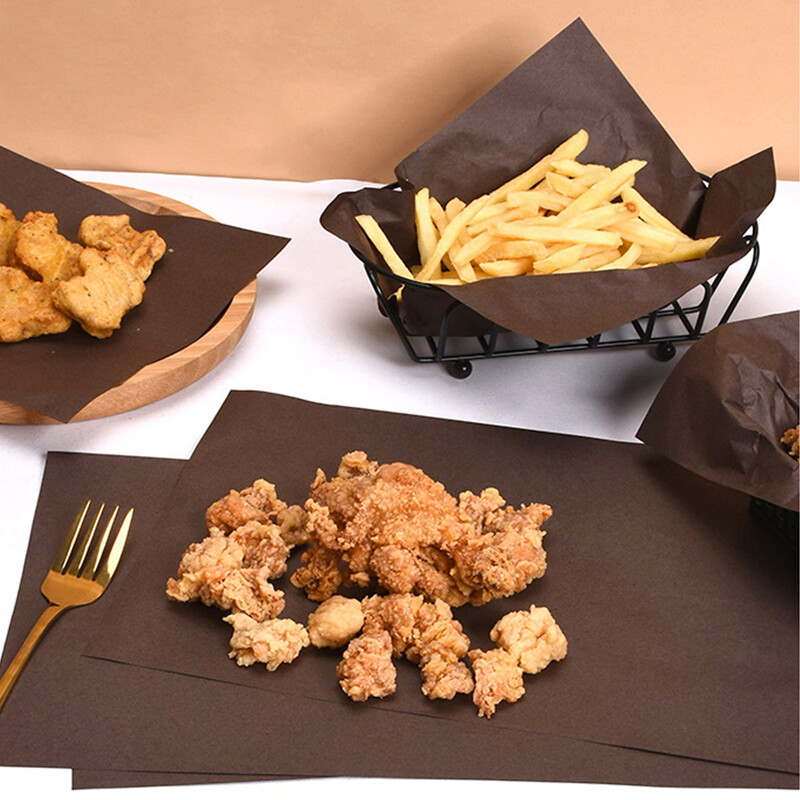 100db olajálló viaszpapír vízálló ételcsomagoló burger krumpli kenyér szendvics csomagolópapír sütőpapír sütősütő eszközök