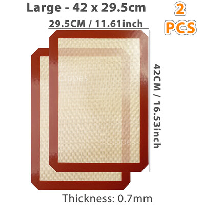 1 db, 2 db szilikon sütőalátét sütőhöz, 2 méret 30/42 cm, tapadásmentes és hőálló tepsi, süteményhez, macaronhoz, kenyérhez