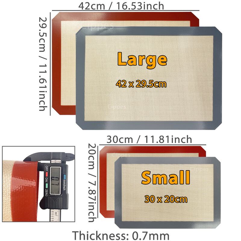 1 db, 2 db szilikon sütőalátét sütőhöz, 2 méret 30/42 cm, tapadásmentes és hőálló tepsi, süteményhez, macaronhoz, kenyérhez