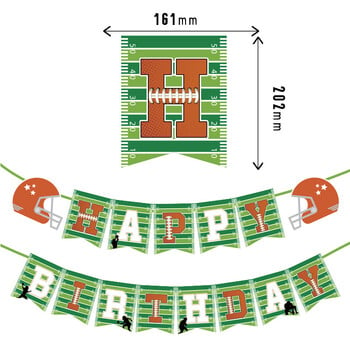 ΝΕΟ Θέμα Σούπερ Ράγκμπι Διακοσμητικό πάρτι γενεθλίων με σημαία που τραβιέται με σημαία αμερικανικού ποδοσφαίρου Άρθρα εισαγωγής σημαίας για τούρτα