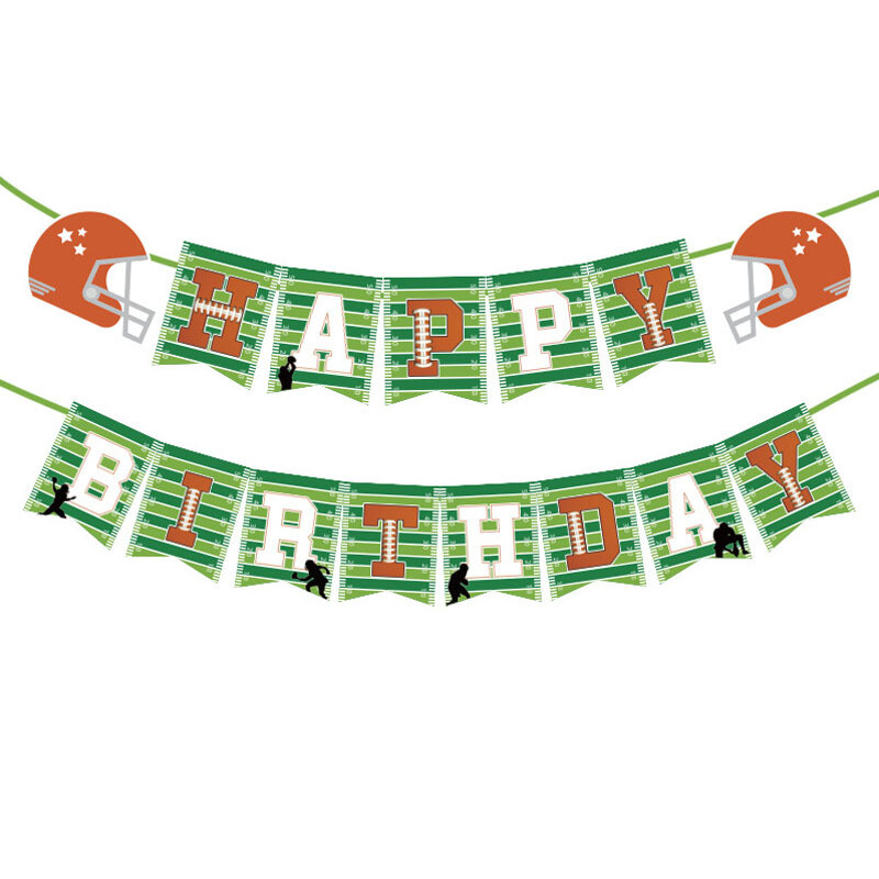 ÚJ Super Rugby téma zászlóhúzó születésnapi parti dekoráció Amerikai futball zászló húzó torta zászló beillesztés cikkek