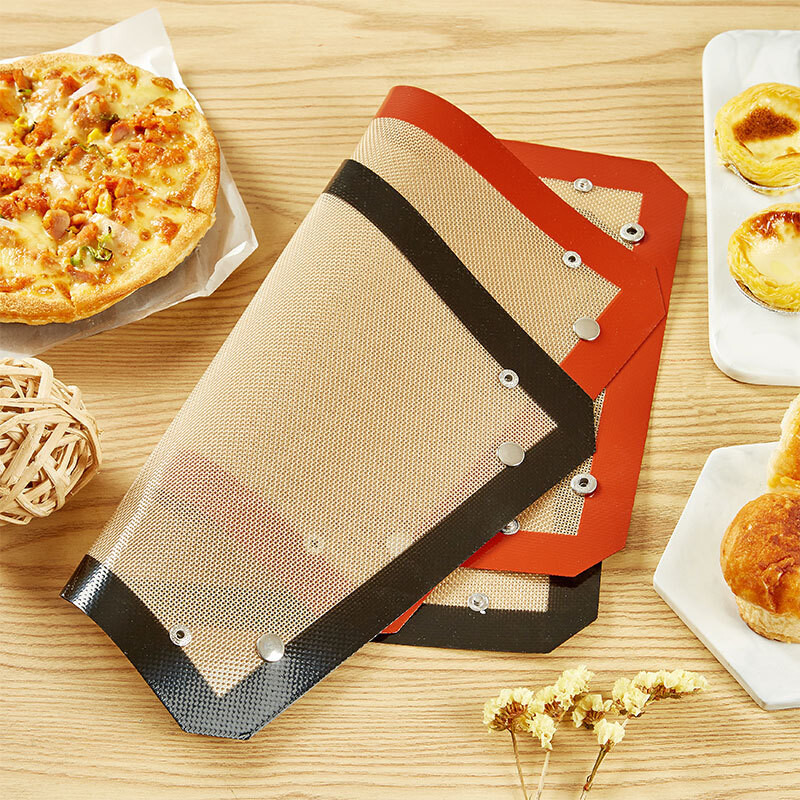 Szilikon sütőszőnyeg gombos, tapadásmentes sütőbetétekkel, újrafelhasználható hőálló tésztaszőnyeg, szivárgásbiztos sütilapos sütési kellékek