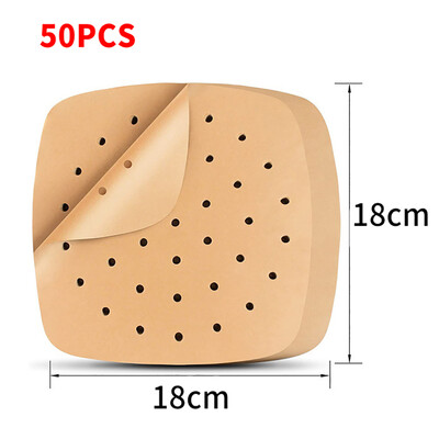 50db Air Fryer Papír Eldobható Gőzölő Bélés Konyhai Sütőpapírok Sütő tapadásmentes gőzszőnyeg Olajelnyelő papír