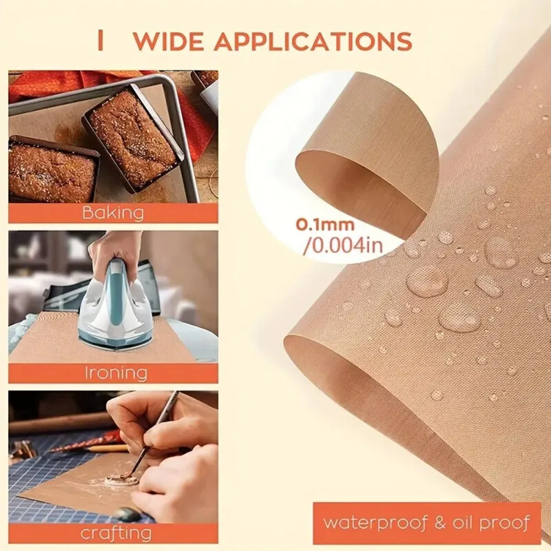 4 DB olajszövetes sütőpapír, újrafelhasználható tapadásmentes, hőálló pergamenpapír szőnyeg süteményekhez Péksütemények Pizza konyhai sütőeszközök