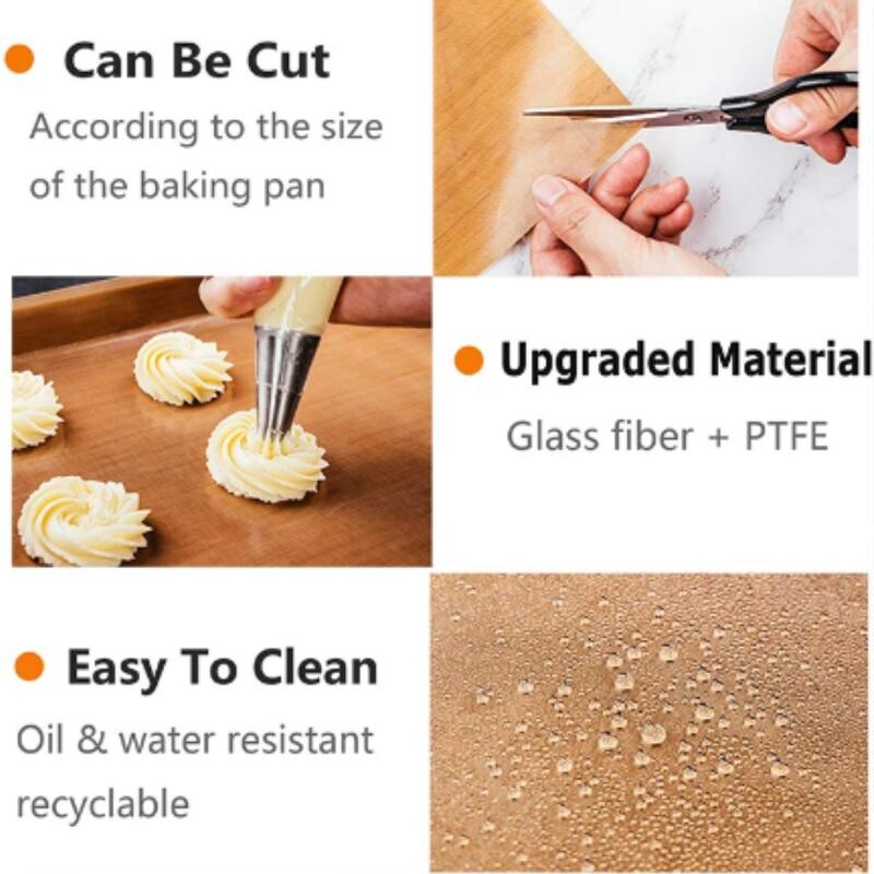 Sütőszőnyeg lap 40 * 60 cm vagy 30 * 40 cm, újrafelhasználható, tapadásmentes, olajálló sütőpapír, hőálló sütőbetét BBQ pad