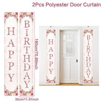 Rózsa arany Boldog születésnapot Ajtószalag Születésnapi Függő Banner Dekoráció Születésnapi parti dekoráció Gyerekek Felnőttek Lányos partikellékek Szívesség