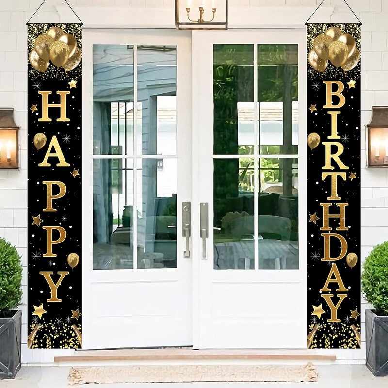Rózsa arany Boldog születésnapot Ajtószalag Születésnapi Függő Banner Dekoráció Születésnapi parti dekoráció Gyerekek Felnőttek Lányos partikellékek Szívesség