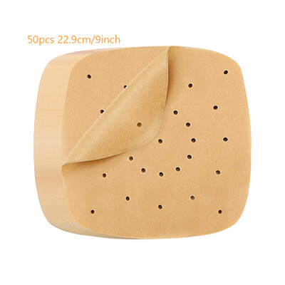 50db Air Fryer Pergamen eldobható gőzölős betétek Konyhai tűzhelyek Olajálló papír Grillsütő Sütési tartozékok 0151