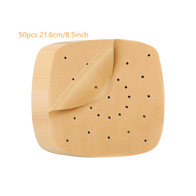 50db Air Fryer Pergamen eldobható gőzölős betétek Konyhai tűzhelyek Olajálló papír Grillsütő Sütési tartozékok 0151