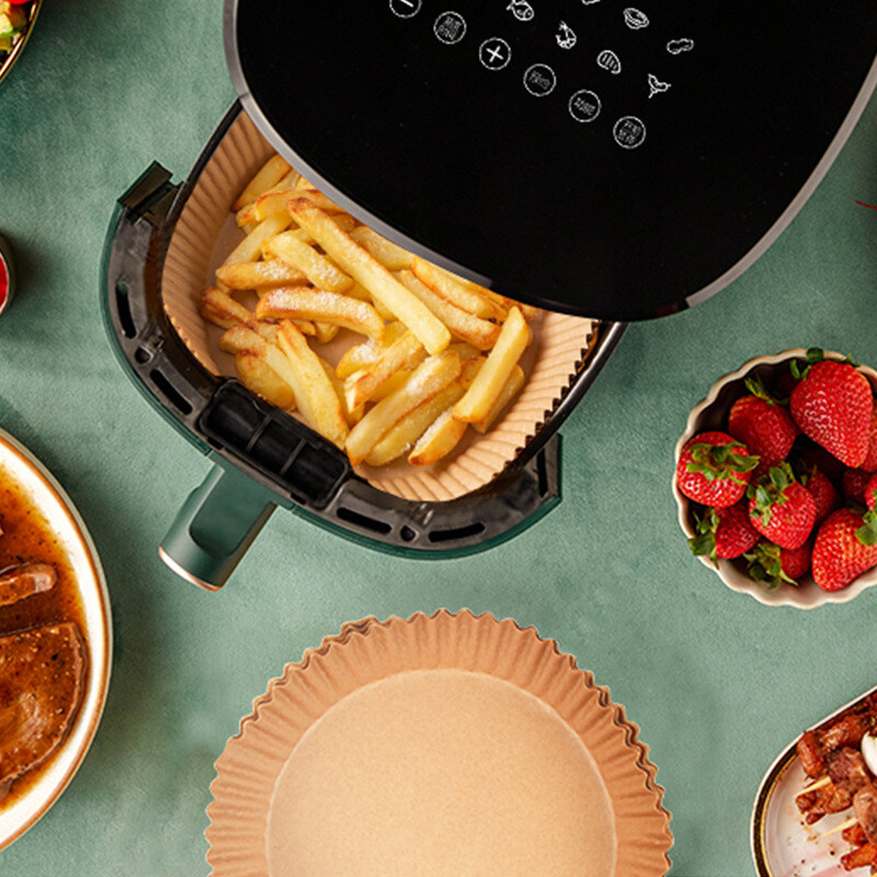 50db Air Fryer Pergamen eldobható gőzölős betétek Konyhai tűzhelyek Olajálló papír Grillsütő Sütési tartozékok 0151