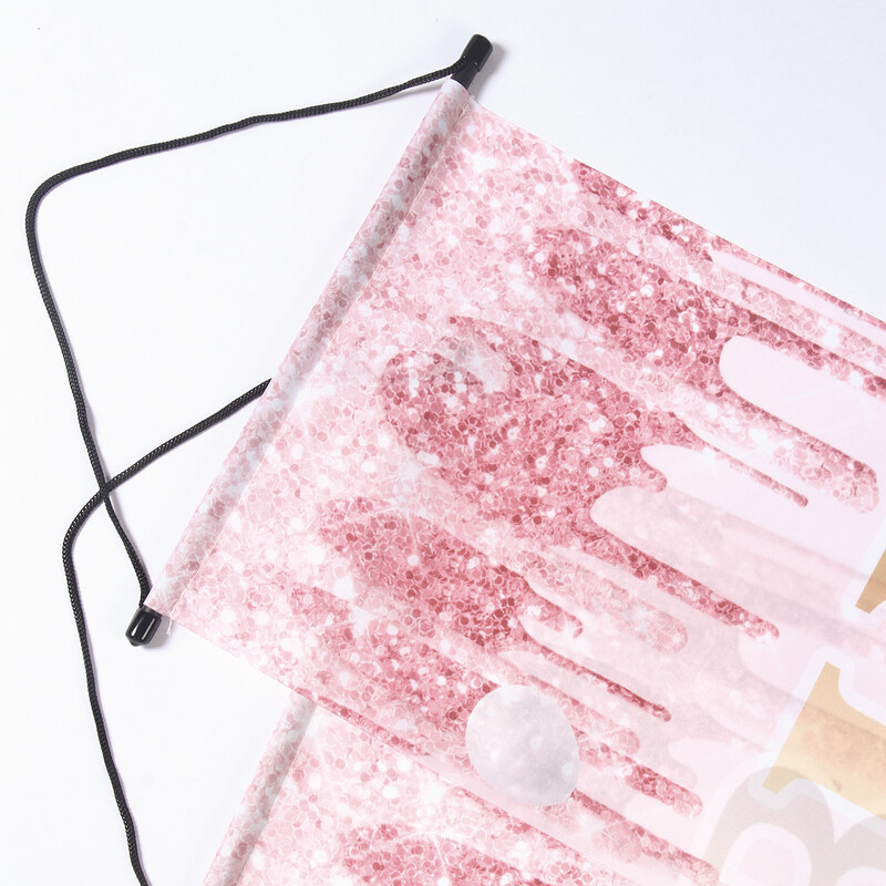 30*180 cm-es poliészter rózsa arany születésnapi ajtópáros Születésnapi parti dekoráció Gyerek lányoknak buli kellékek ajtó banner Babazuhany szívesség