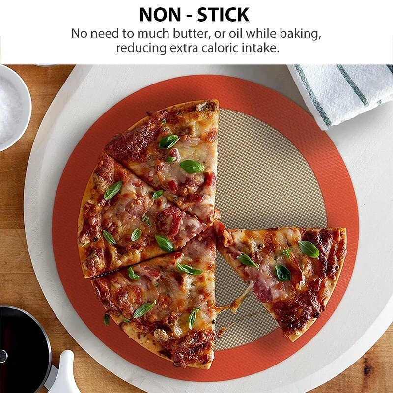Karácsonyi kerek szilikon sütőszőnyeg tapadásmentes, újrafelhasználható lapbetétek légsütőhöz, sütőhöz, tepsihez tortához/pizzához/tésztához/süteményhez