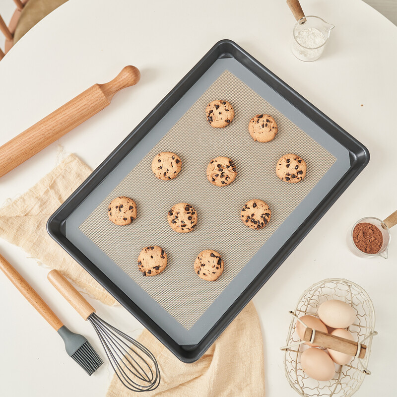 2 db szilikon sütőalátét sütőhöz, 42x29,5 cm, újrafelhasználható, tapadásmentes, hőálló sütőedénylap bélés, süteményekhez Macaron Bread