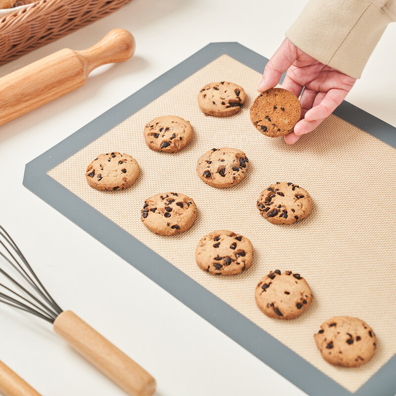 2 db szilikon sütőalátét sütőhöz, 42x29,5 cm, újrafelhasználható, tapadásmentes, hőálló sütőedénylap bélés, süteményekhez Macaron Bread