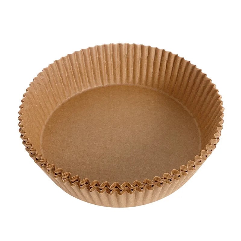 50 DB Air Fryer eldobható papír bélés tapadásmentes, olajálló pergamen szőnyeg főzéshez Mikrohullámú sütőben gőzölő kosár sütőeszközök