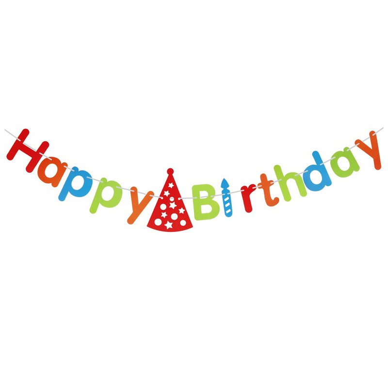 Színes kalap Boldog születésnapot zászló arany ezüst kék kalap születésnapi füzér baba 1. 2. 3. születésnapi parti dekoráció