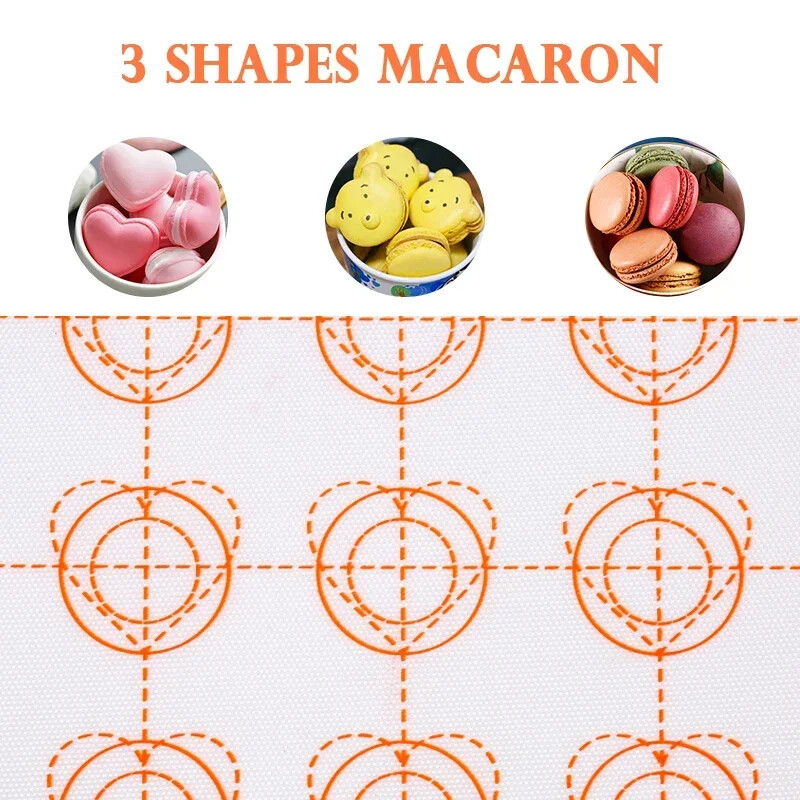 Szilikonsütőszőnyeg tapadásmentes Macaron Fondant Sütőedények Süteménysütőeszközök Sütőszőnyegek Sütési kellékek Főzőforma