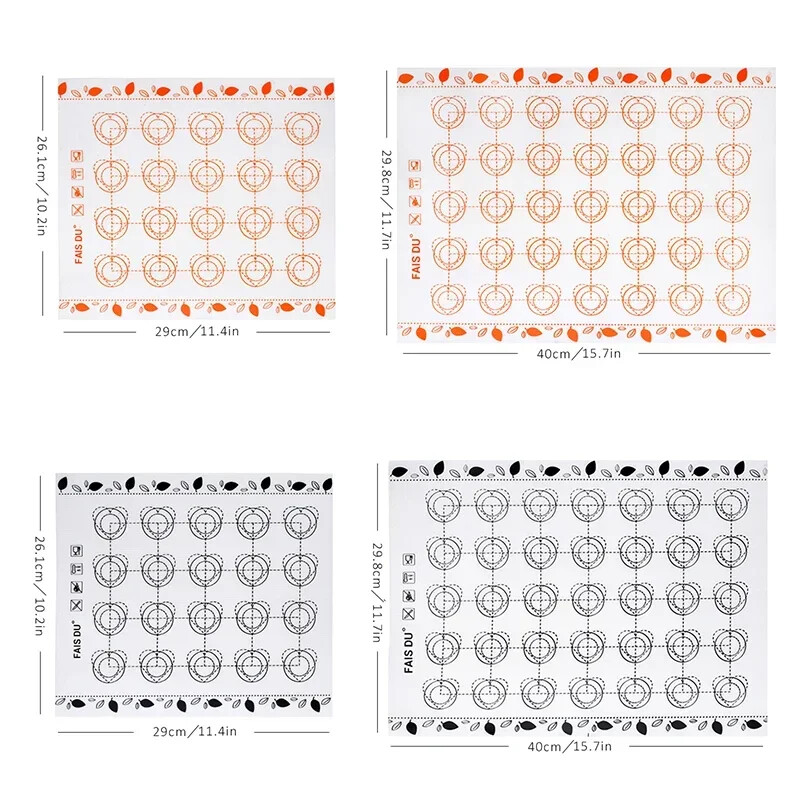 Szilikonsütőszőnyeg tapadásmentes Macaron Fondant Sütőedények Süteménysütőeszközök Sütőszőnyegek Sütési kellékek Főzőforma