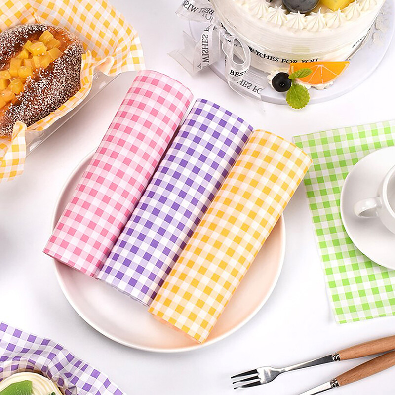 100db Élelmiszer Viaszpapír Olajálló viaszpapír Kenyér Szendvics Burger Fries Macarons Csomagolás Konyhai Sütőeszköz Csomagolás Dekor