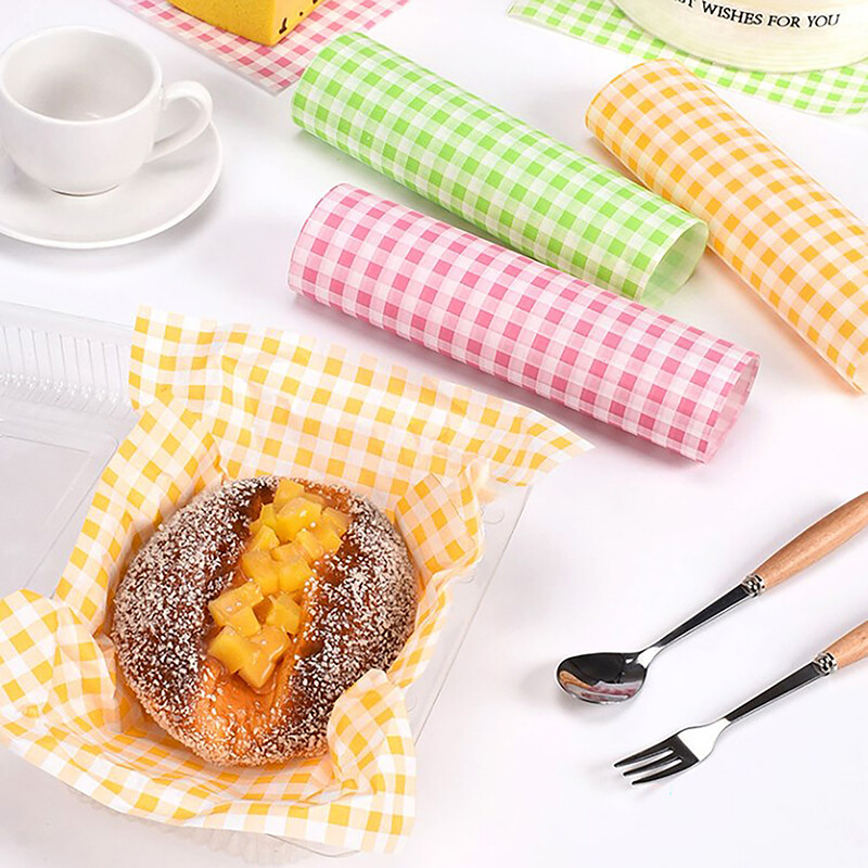 100db Élelmiszer Viaszpapír Olajálló viaszpapír Kenyér Szendvics Burger Fries Macarons Csomagolás Konyhai Sütőeszköz Csomagolás Dekor