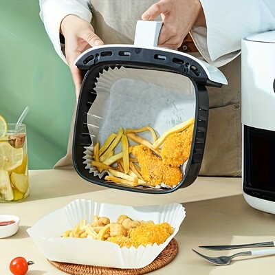 30db, Air Fryer eldobható papírbélés, 16cm*16cm/6.29inch*6.29inch bélések Air Fryerhez [Fit 2-8 QT ], tapadásmentes pergamen