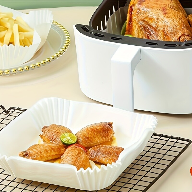 30db, Air Fryer eldobható papírbélés, 16cm*16cm/6.29inch*6.29inch bélések Air Fryerhez [Fit 2-8 QT ], tapadásmentes pergamen