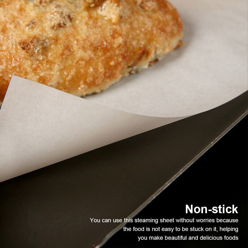 100 db Légsütő papírok Vízálló Bélés Hőálló Egyszer használatos Sütőszőnyegek Edénylapok Olajpapír 25cm