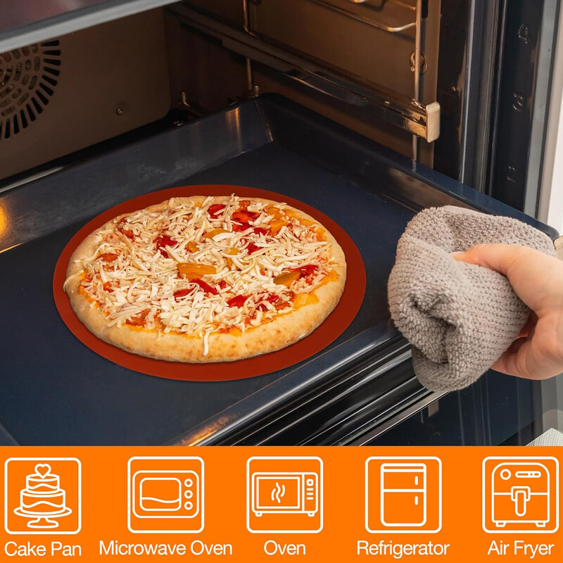 1/2 vnt. apvalus silikoninis kepimo kilimėlis, nepridegantys daugkartinio naudojimo lakštiniai įdėklai oro gruzdintuvui, orkaitė, kepimo skardos pyragams / picai / pyragaičiams / sausainiams