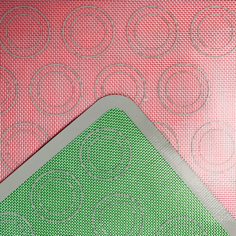 1 db szilikon sütőalátét sütőhöz, újrafelhasználható tapadásmentes sütilap makaronokhoz, pizzához, kenyérpirítóhoz, kenyérsütéshez, zöld rózsaszín